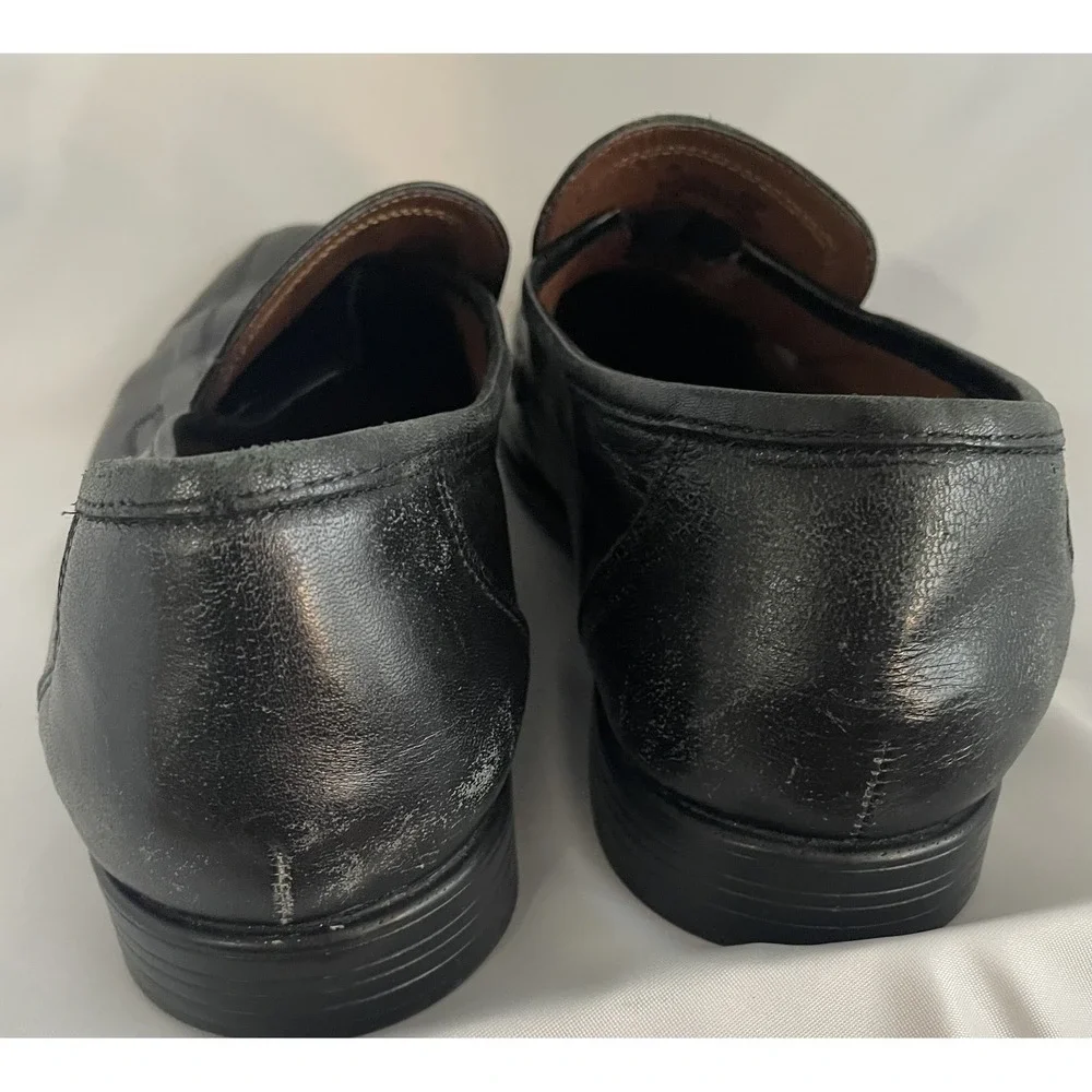 Bostonian Loafers Mens 11 Leather Slip On Black Wide Comfort